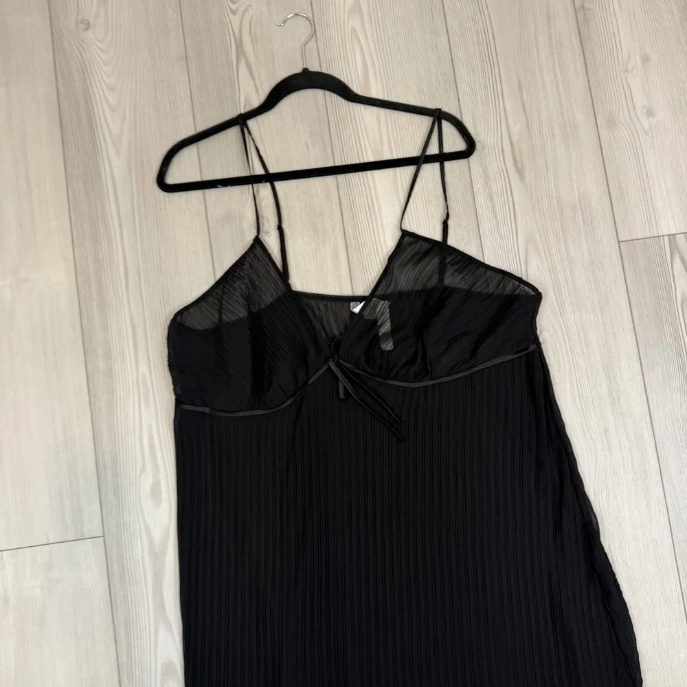 NWT Cacique Black Sheer‎ Stretch Lace Cami Nighty Top 22/24 Sexy